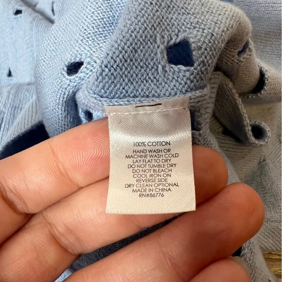 NWT J. Society New York perforated blue sweater sz S - Picture 3 of 6